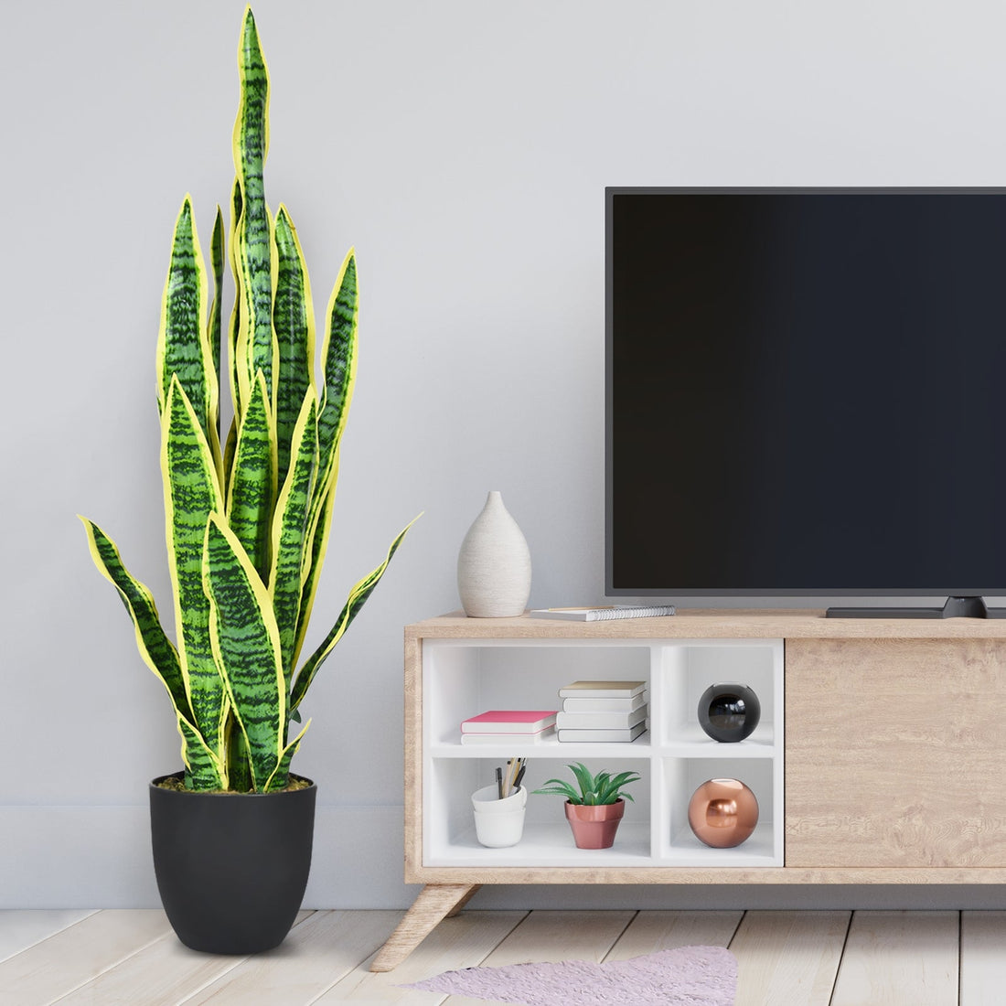 35.5 Inch Indoor-Outdoor Artificial Snake Plant