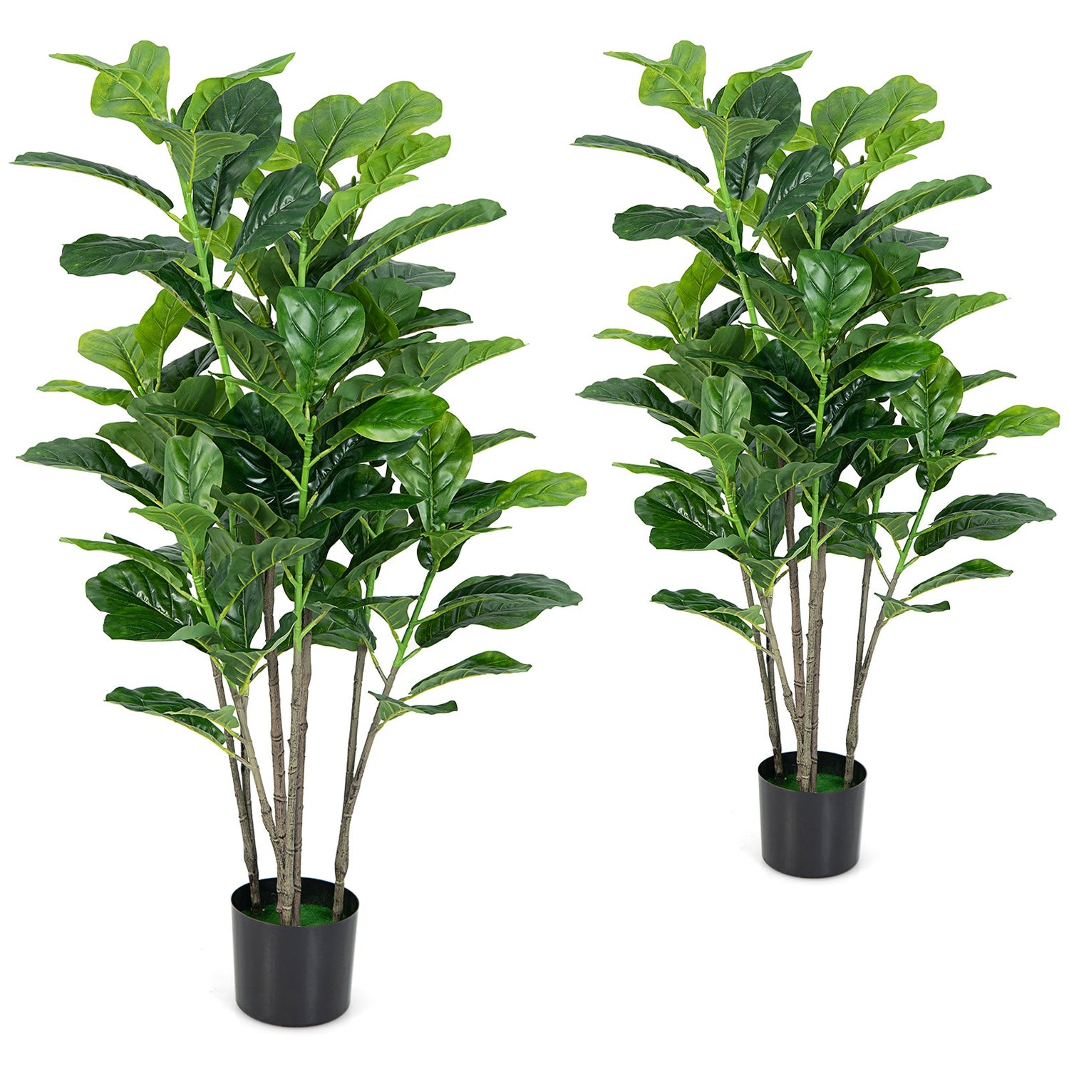 Set of 2 - 51 Inch Indoor/Outdoor Artificial Fiddle Leaf Fig Trees