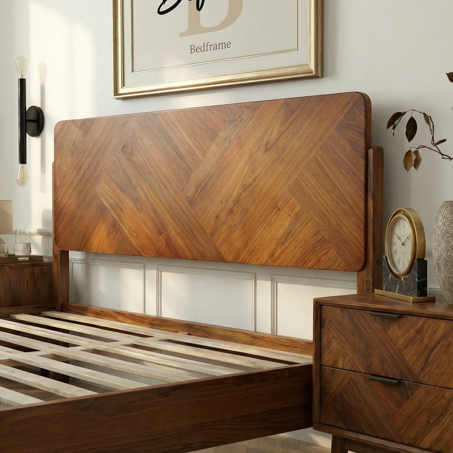Bifrost Solid Wood Bed Frame in Walnut or Caramel