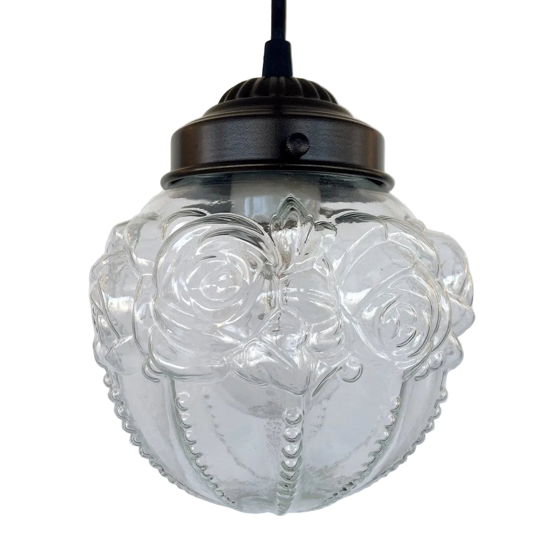Embossed Antique Glass Globe PENDANT Lights