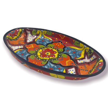 Extra Large Oval Talavera Platter | Hand-Painted Mexican Serving Dish