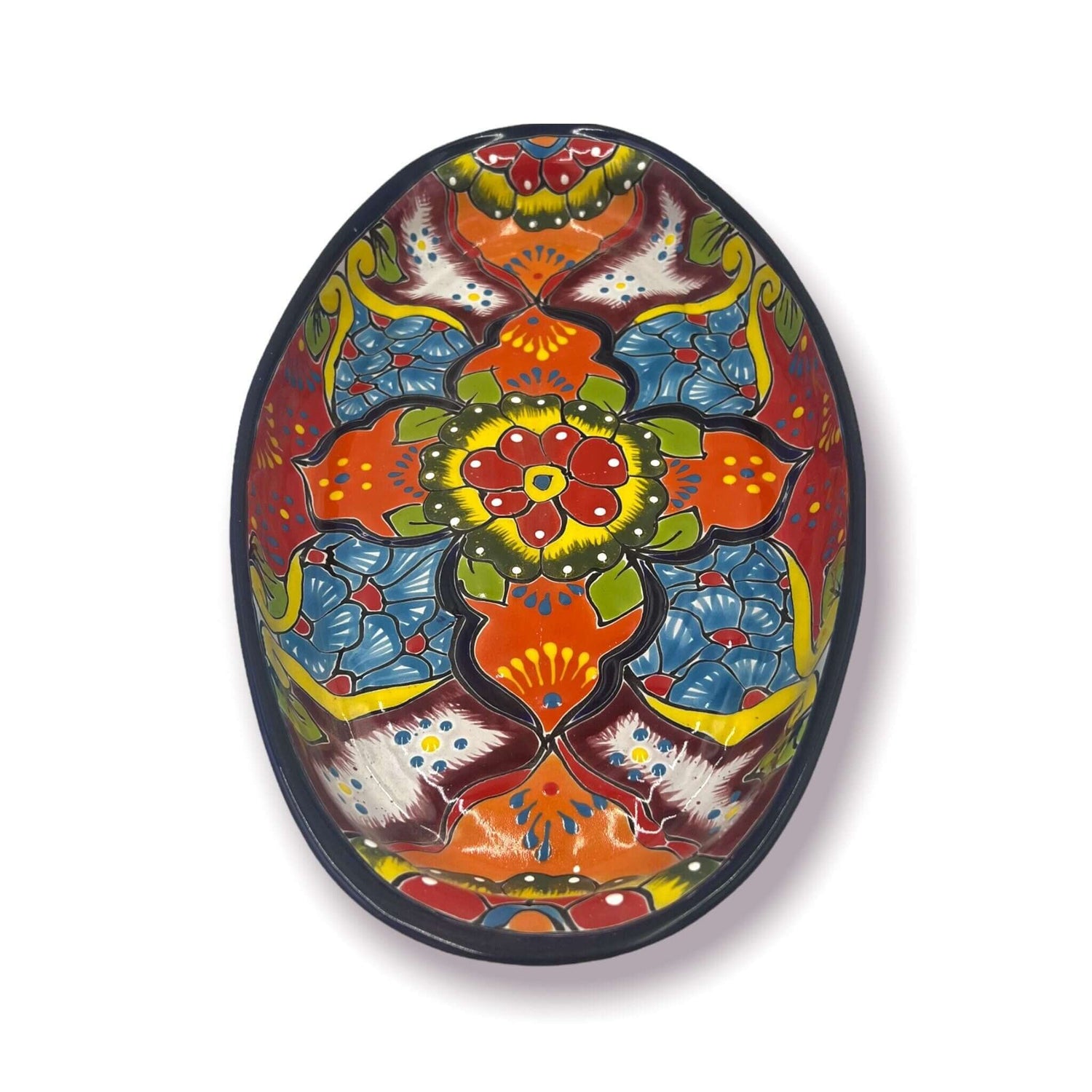 Extra Large Oval Talavera Platter | Hand-Painted Mexican Serving Dish