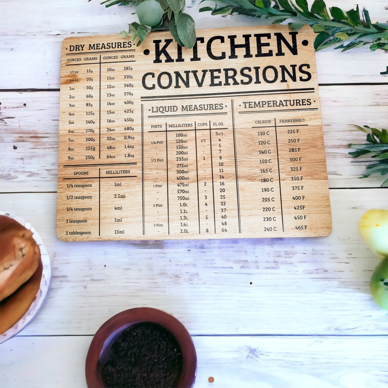 Bamboo Conversions Chart | 12.75x10"