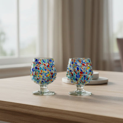 Confetti Rock Shot Glass | Handmade Mexican Cognac-Style Glass