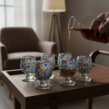 Confetti Rock Shot Glass | Handmade Mexican Cognac-Style Glass
