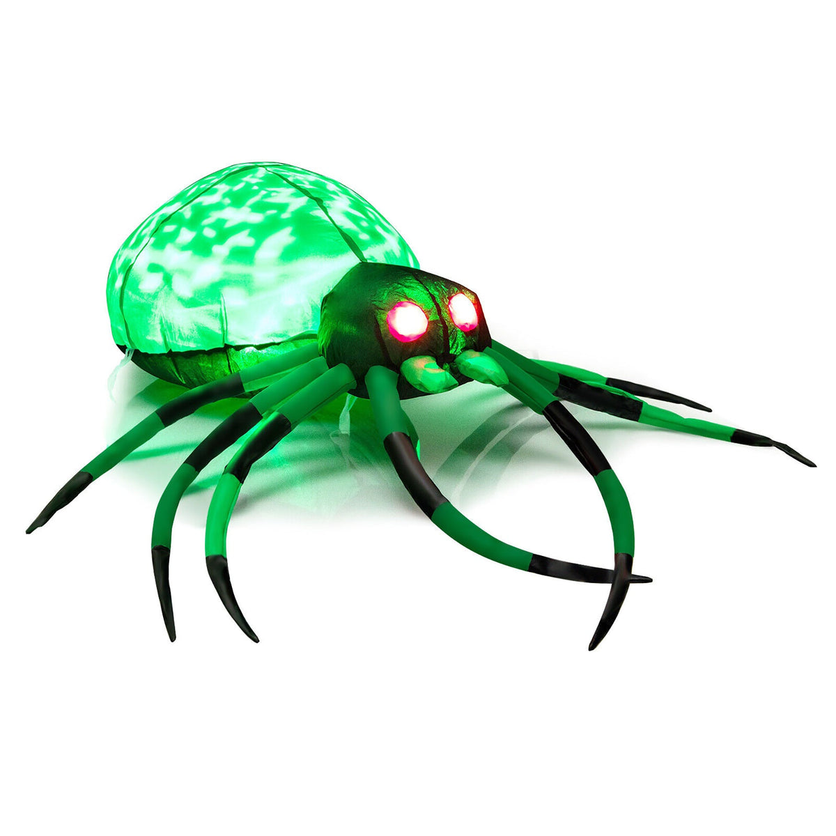 5 Ft Long Inflatable Creepy Spider with Cobweb and LEDs - Halloween Yard Decor