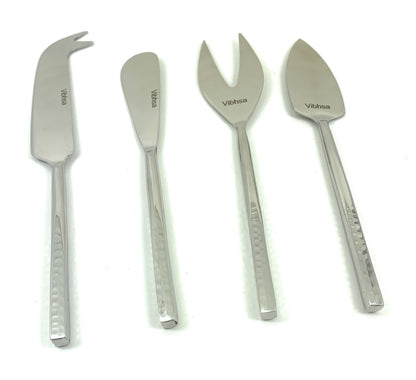 Set of 4 Stainless Steal Cheese Knives in Silver