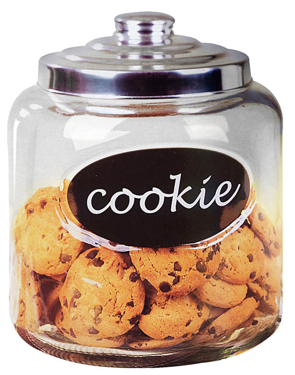 Clear Glass Cookie Jar With Metal Top