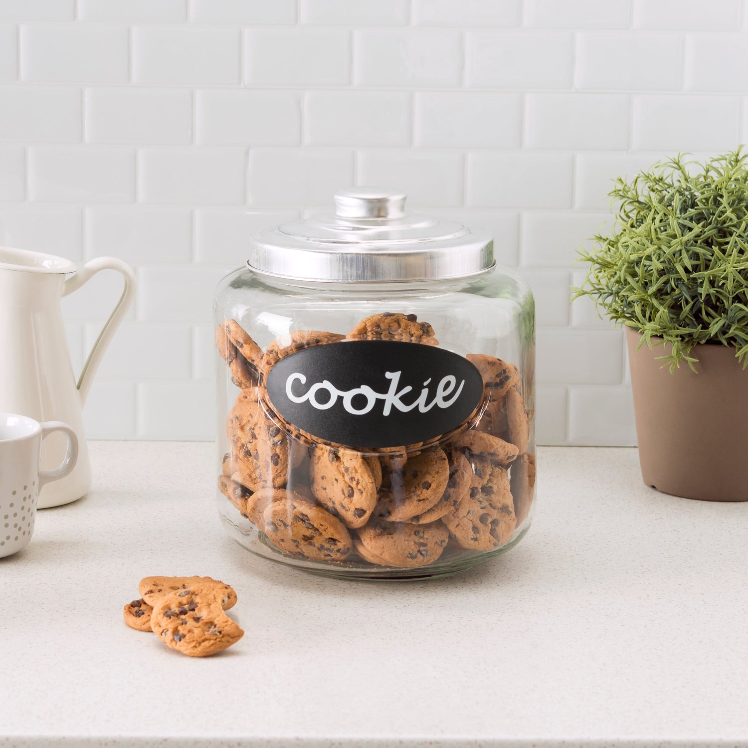 Clear Glass Cookie Jar With Metal Top
