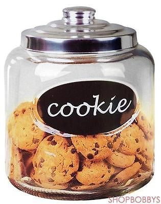 Clear Glass Cookie Jar With Metal Top
