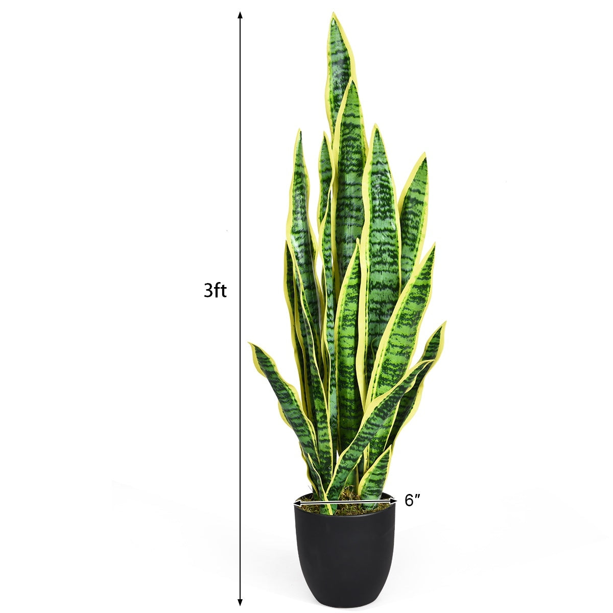 35.5 Inch Indoor-Outdoor Artificial Snake Plant