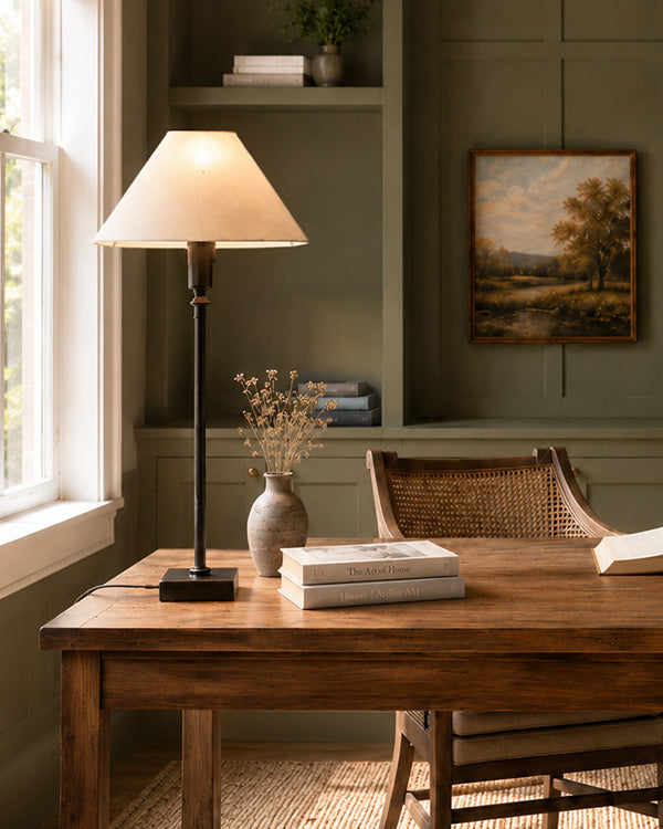 36 Inch Ivory Adjustable Table Lamp