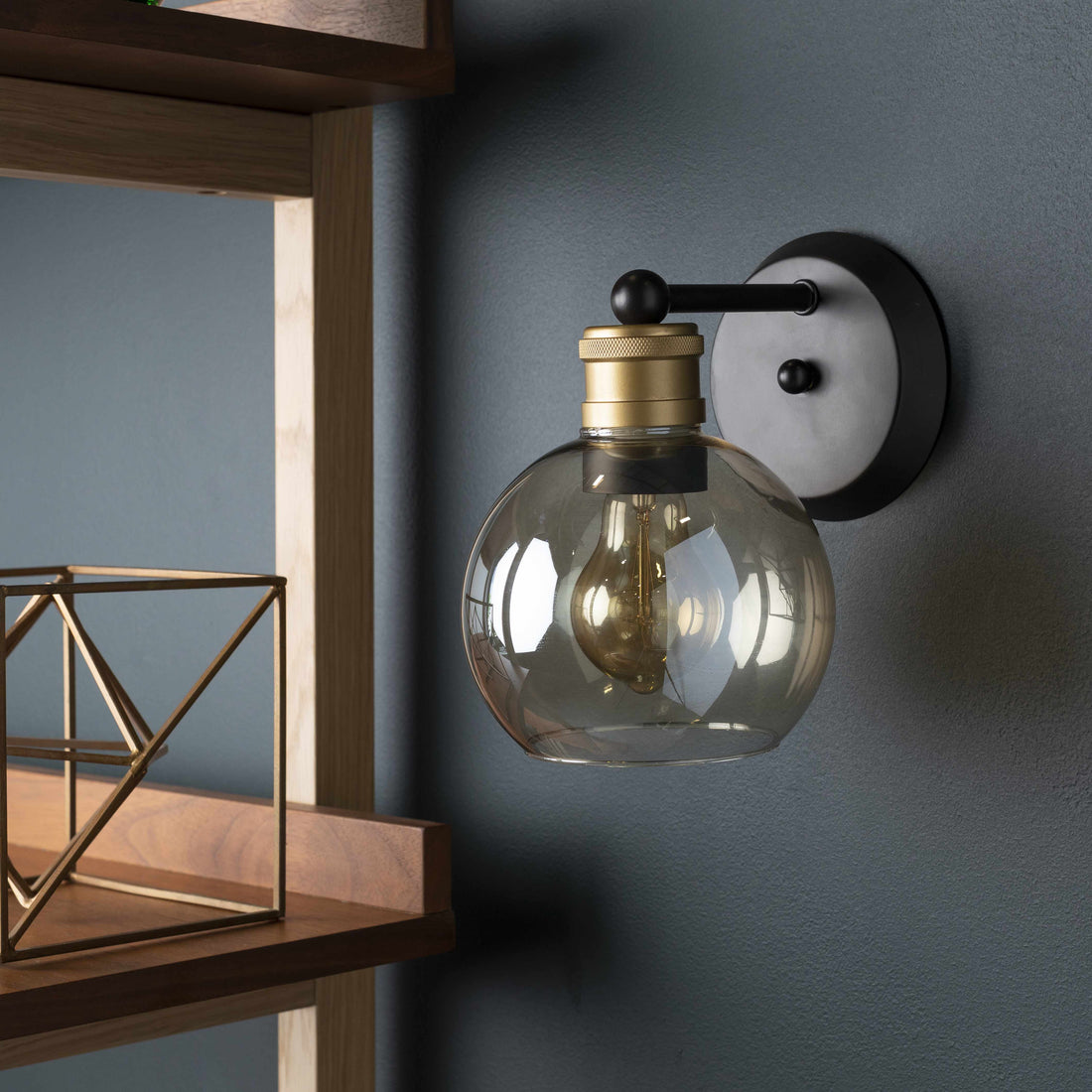 Leabrook Black and Bronze Metal Wall Sconce