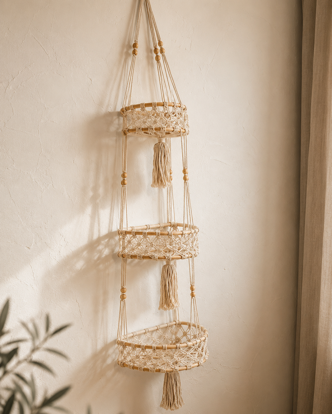 Macrame Hanging Wall Baskets