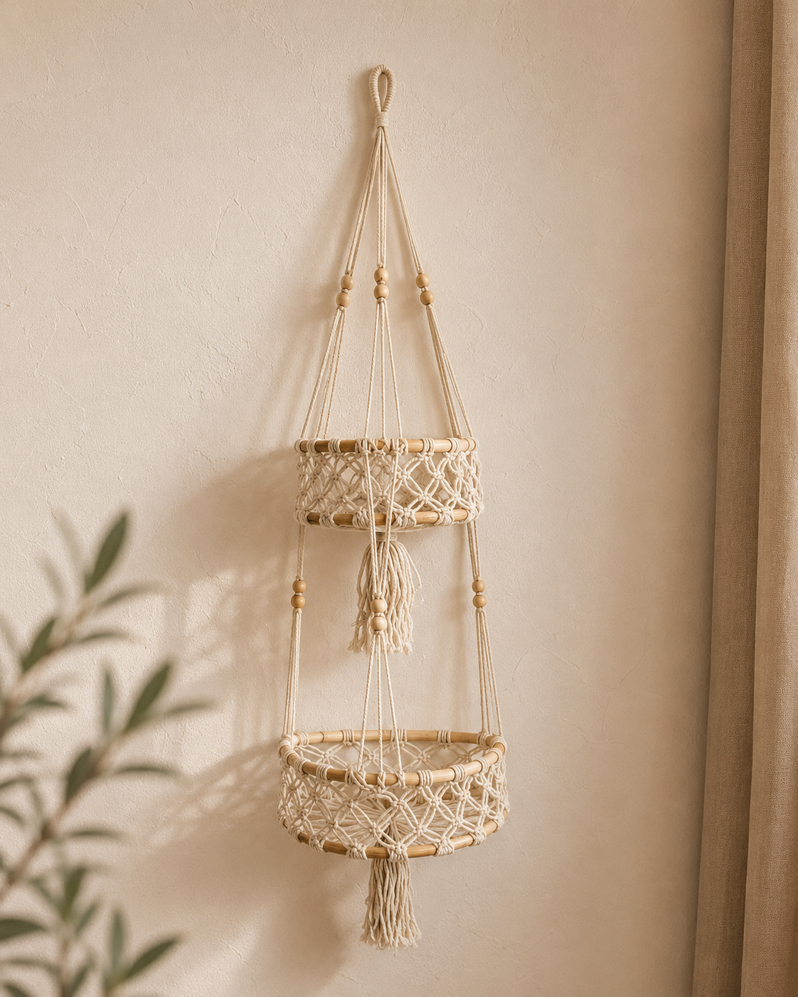 Macrame Hanging Wall Baskets