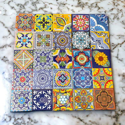 Mexican Talavera 4" Ceramic Tiles | Box of 90 Wholesale