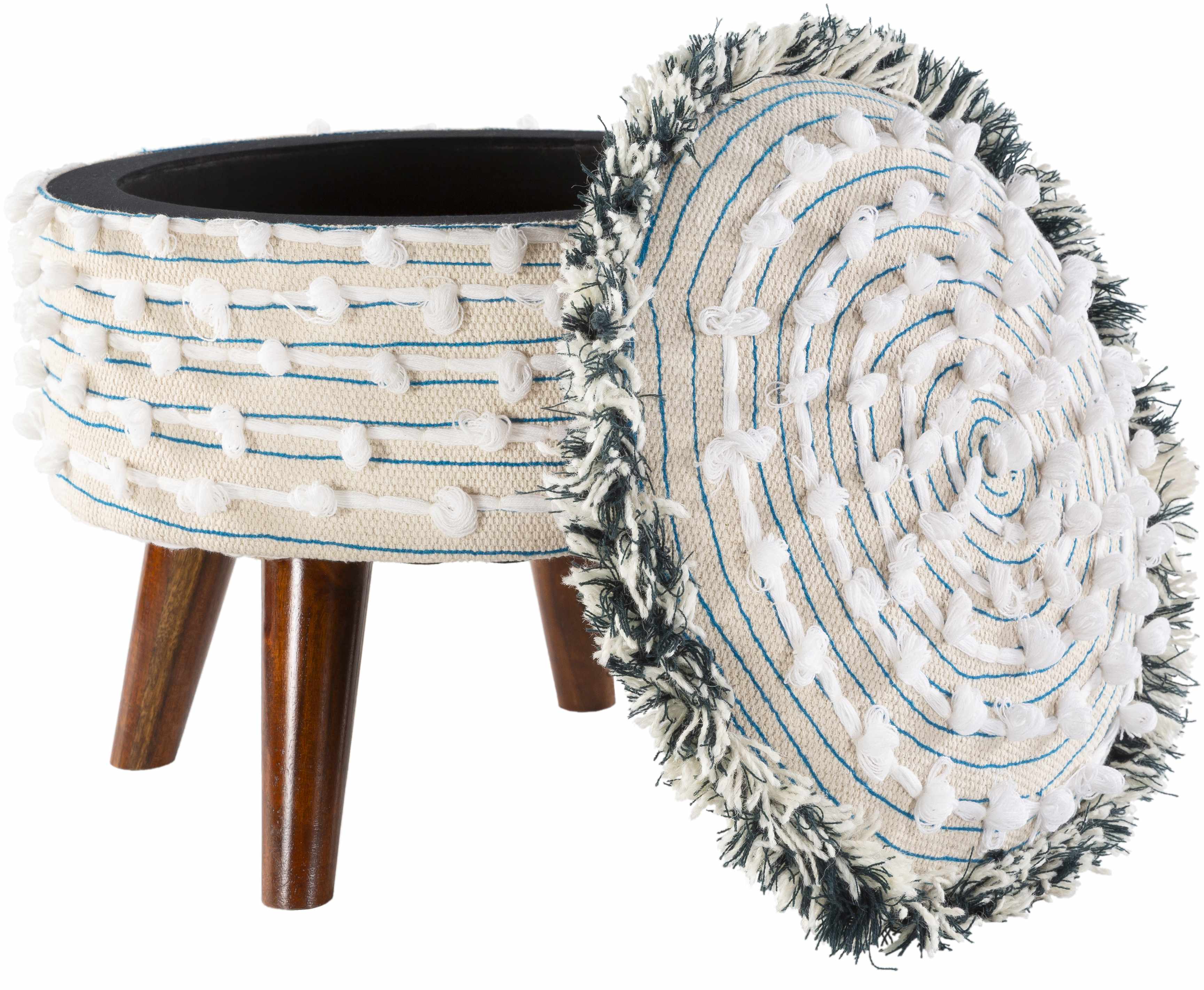 Matagami Hand Woven Stool with Mango Wood Legs