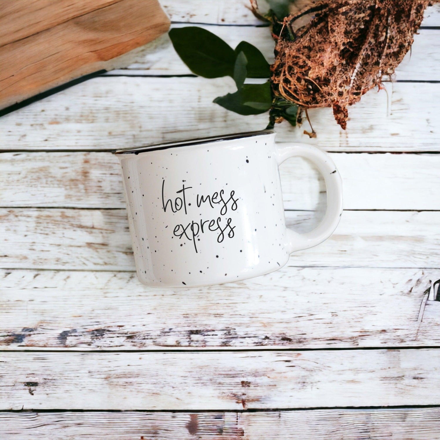 Hot Mess Express Black Rim Campfire Mug