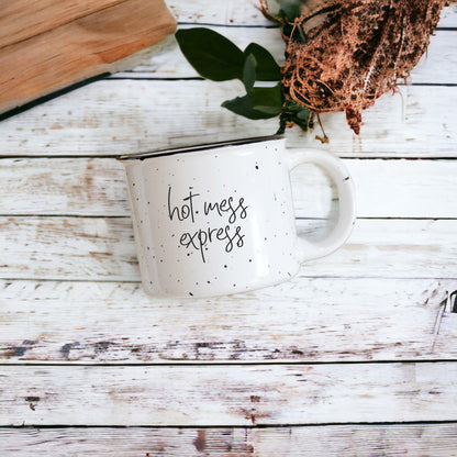Hot Mess Express Black Rim Campfire Mug