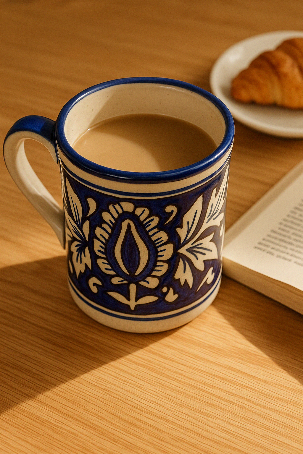 Hand Painted Ceramic Coffee &amp; Tea Mugs - Set of 2