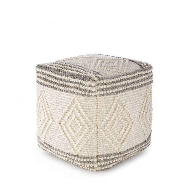 Murgon Cream W Wool Pouf
