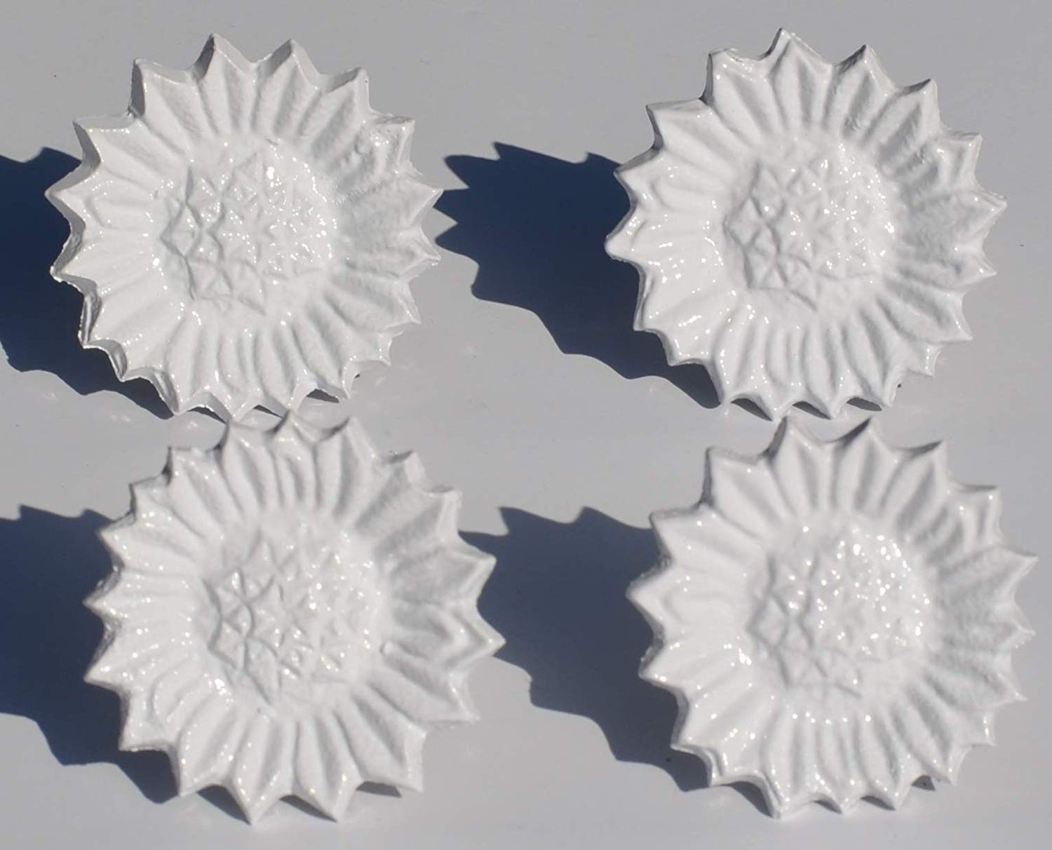 White Sunflower Napkin Rings - Set of 4