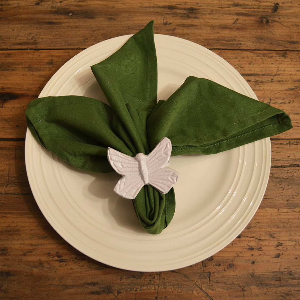 Set of 4 White Butterfly Napkin Rings