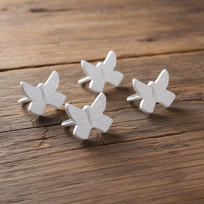 Set of 4 White Butterfly Napkin Rings