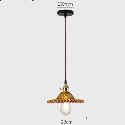 Retro Pleated Glass Pendant - Multiple Colors