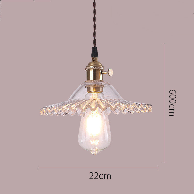 Retro Pleated Glass Pendant - Multiple Colors