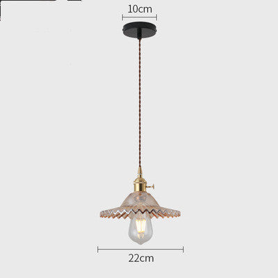 Retro Pleated Glass Pendant - Multiple Colors