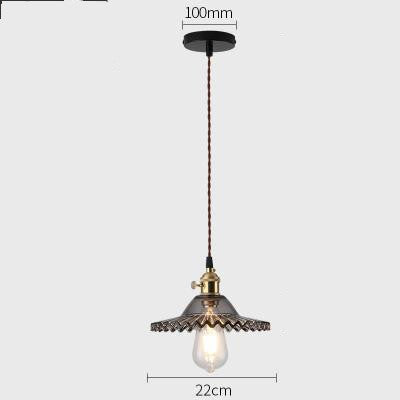 Retro Pleated Glass Pendant - Multiple Colors