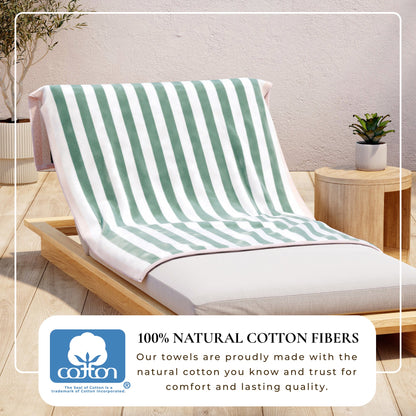 Oversized Striped Border Cabana Beach Towel - Santa Cruz