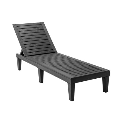 Outdoor Recliner with Adjustable Backrest - Black, Gray, Brown