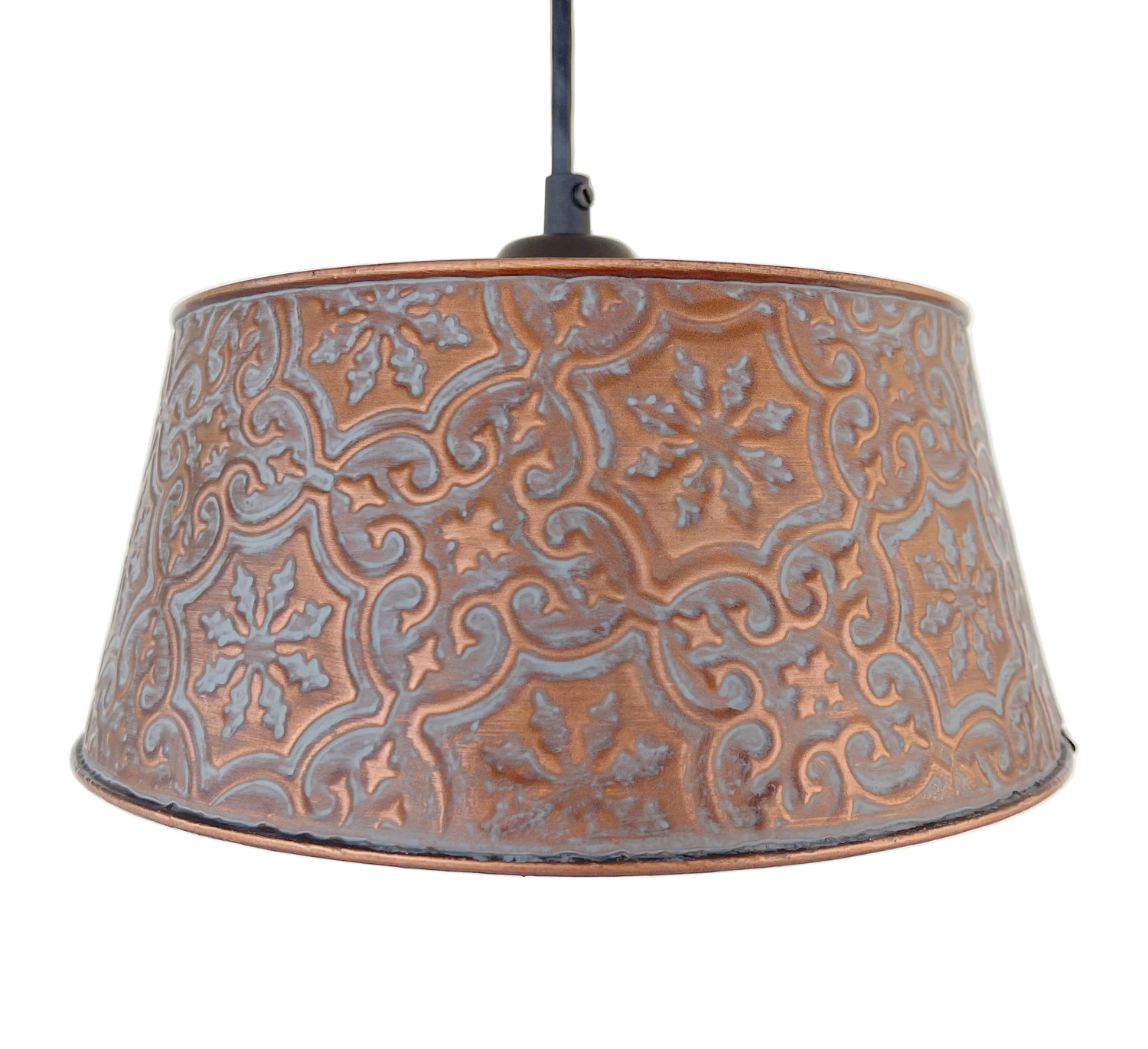 Ornate Copper Pendant Light Fixture