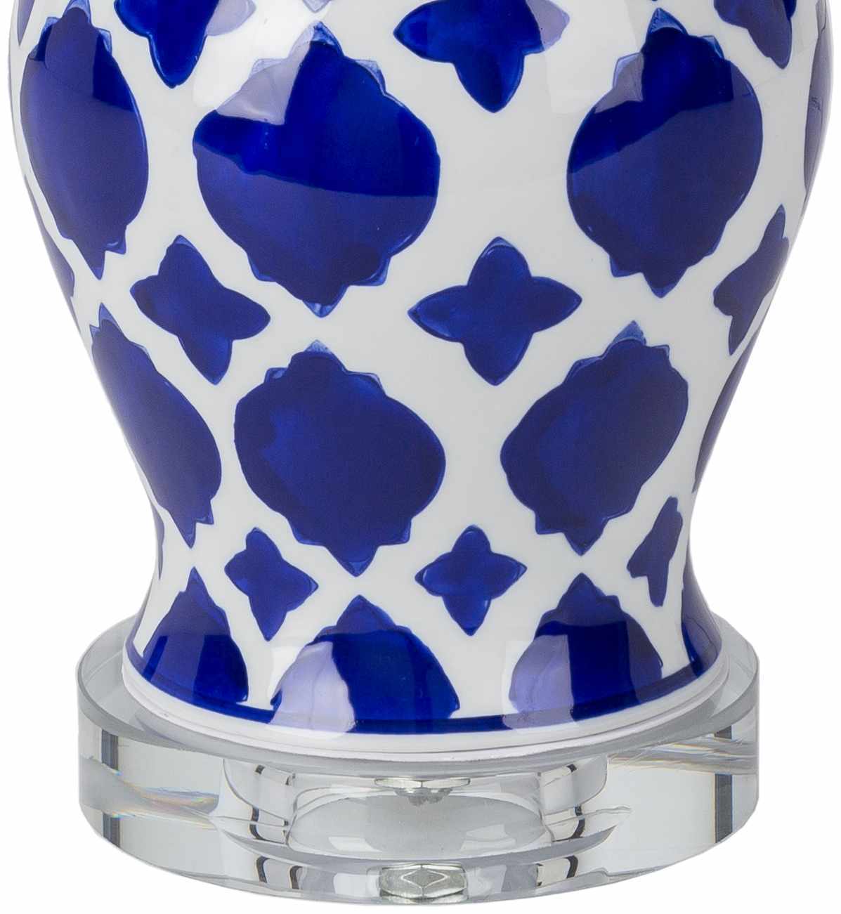 Pangian White &amp; Blue Patterned Ceramic Table Lamp