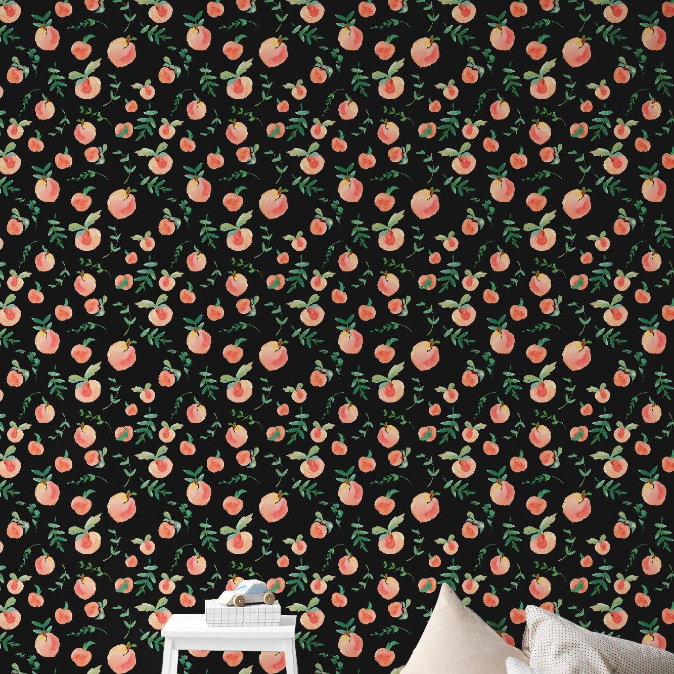 Peachy Clean (Black) Wallpaper