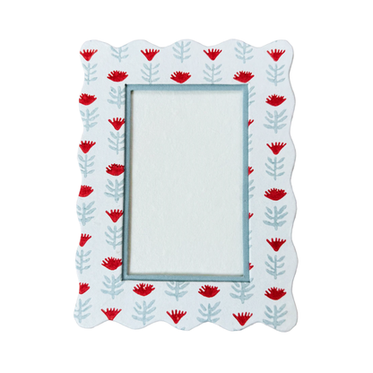 Block Printed Frame - Claire Poppy, Floral - 4x6