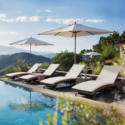 Rattan Chaise Lounge Set - 1 pc, 2 pc, 3 pc, 6 pc
