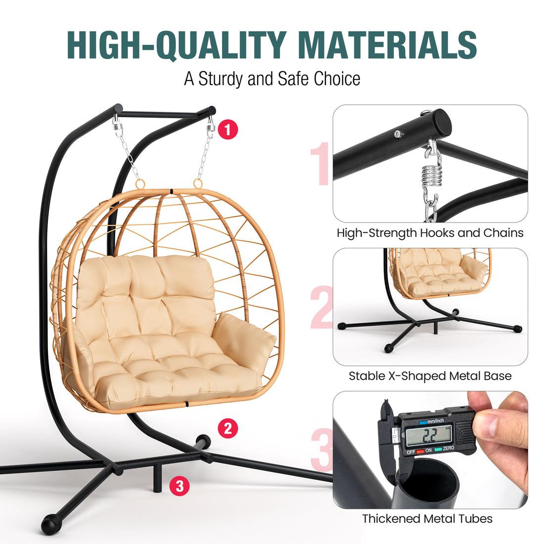 Indoor/Outdoor Hanging Swing Chair with Stand - 2 Colors