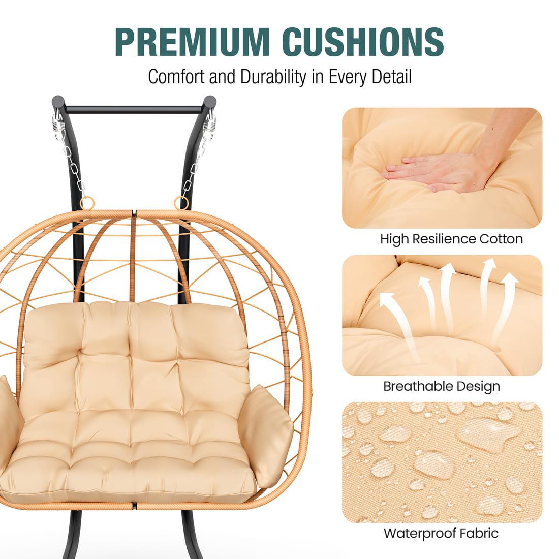 Indoor/Outdoor Hanging Swing Chair with Stand - 2 Colors