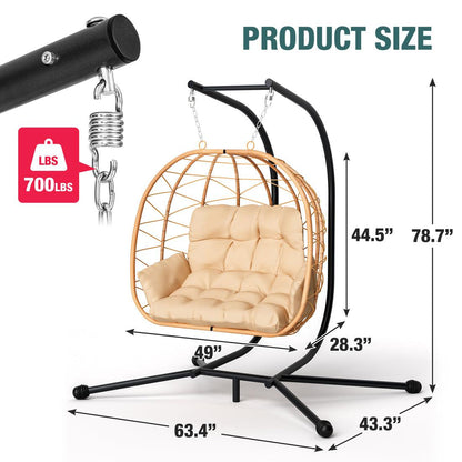 Indoor/Outdoor Hanging Swing Chair with Stand - 2 Colors
