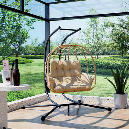 Indoor/Outdoor Hanging Swing Chair with Stand - 2 Colors