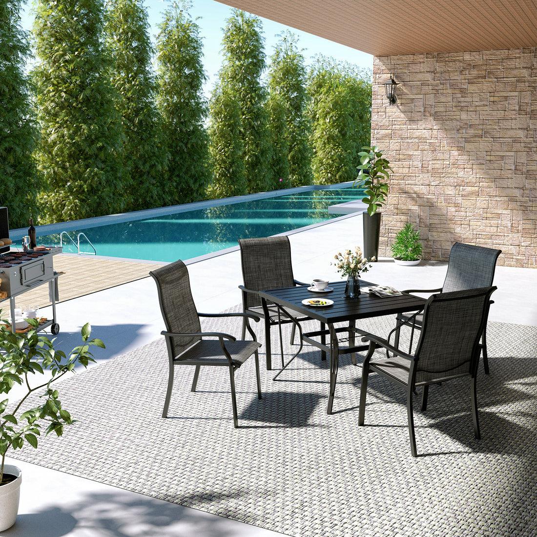 Textilene Dining Table Set (5 Pieces)