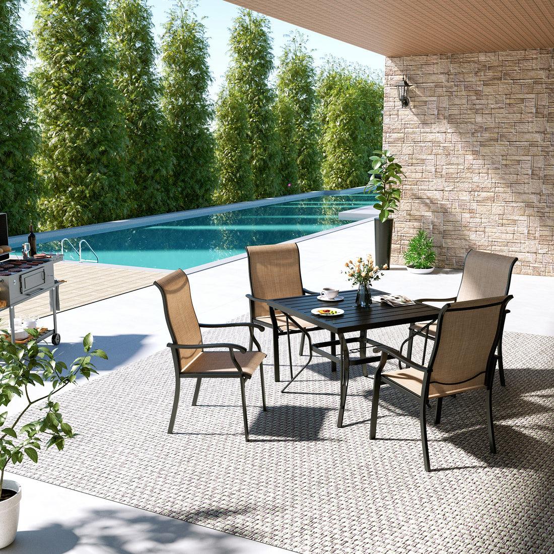 Textilene Dining Table Set (5 Pieces)