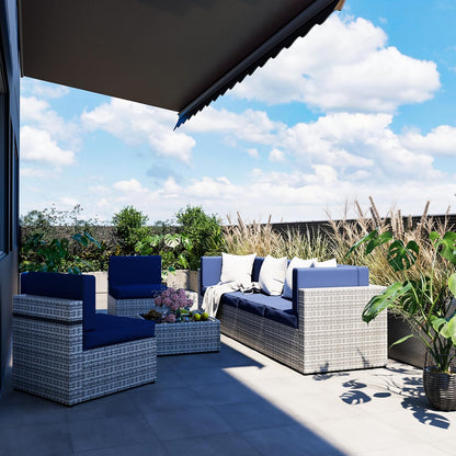 Rattan Outdoor Sectional Couch Set  (7 Pieces) - 5 Colors