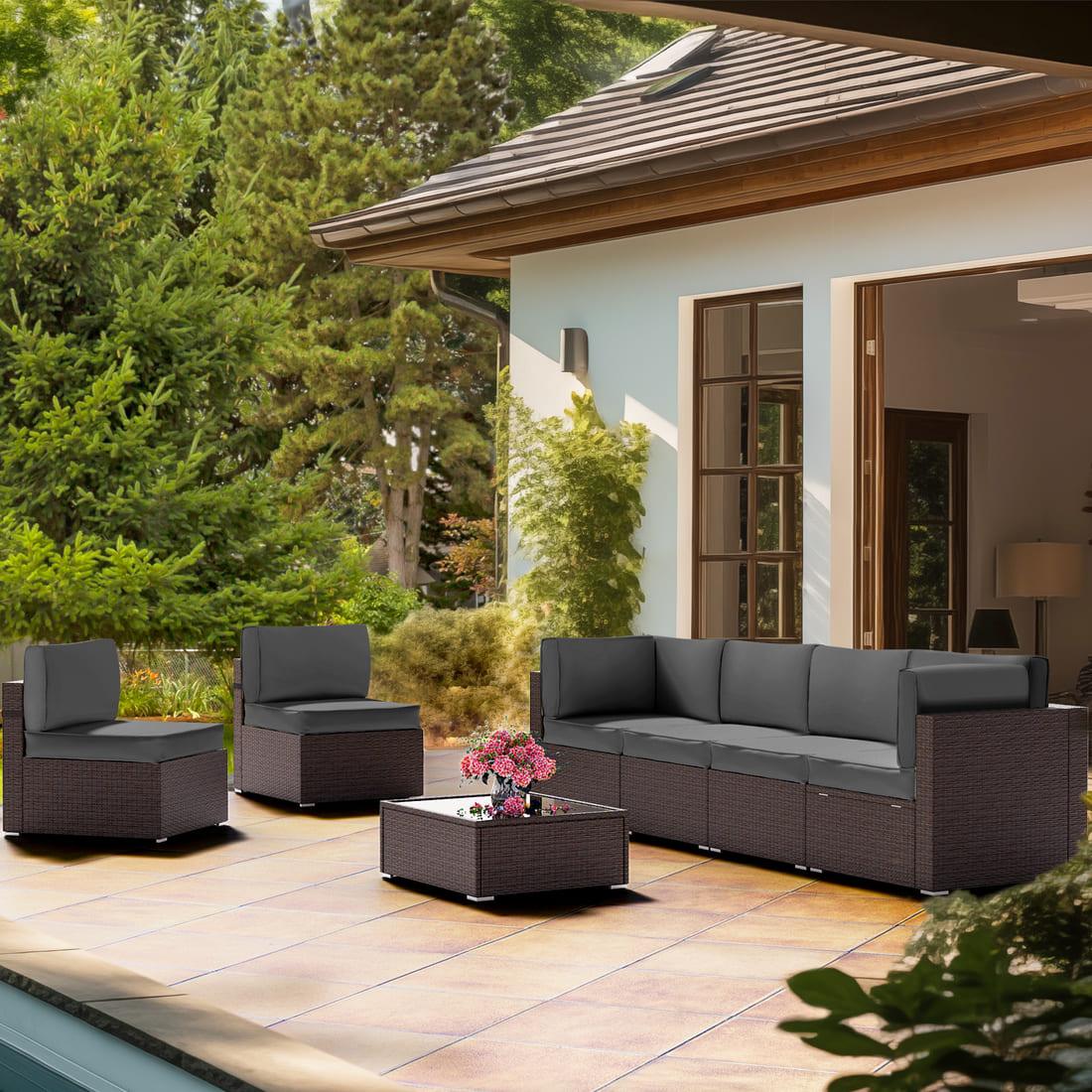 14-Piece Replacement Cushions for Patio Furniture - Waterproof &amp; UV Resistant - 4 Colors