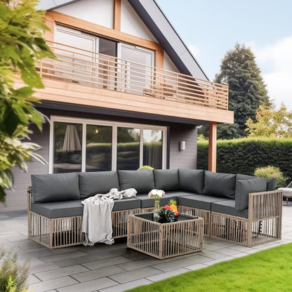 Wicker Outdoor Sectional Sofa - 3 Colors