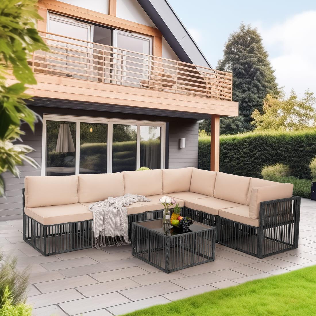 Wicker Outdoor Sectional Sofa - 3 Colors