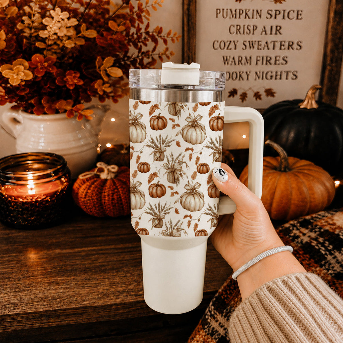 Rustic Pumpkins 40oz Insulated Tumbler